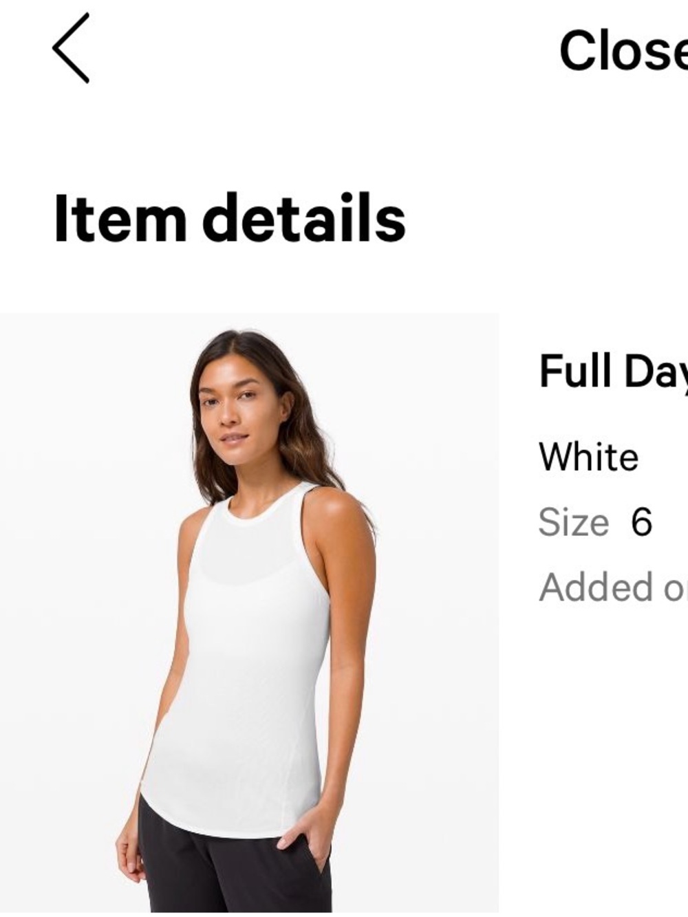 lululemon athletica White Scoop Neck Tank